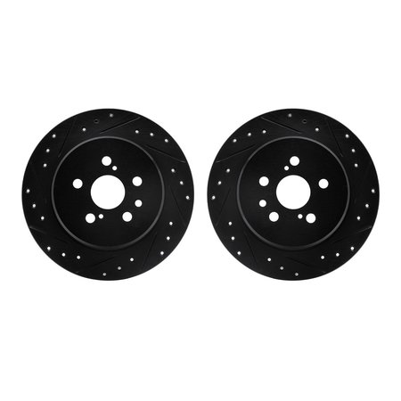 DYNAMIC FRICTION CO Rotors-Drilled and Slotted-Black, Zinc Plated black, Zinc Coated, 8002-76129 8002-76129